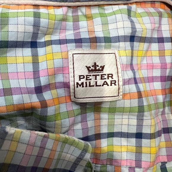 PETER MILLAR Men's Plaid Cotton Button Down Shirt Size XL - Picture 6 of 8